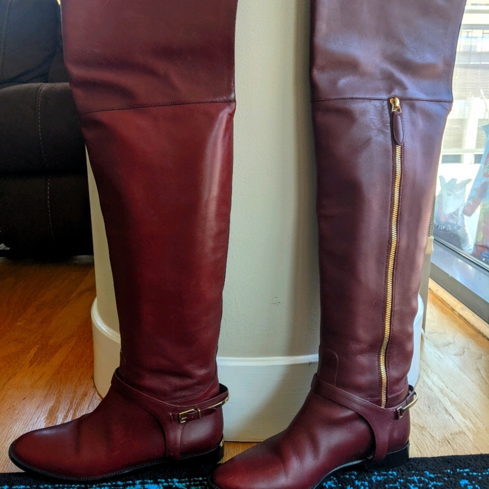 Burberry Carmack leather over-the-one boots